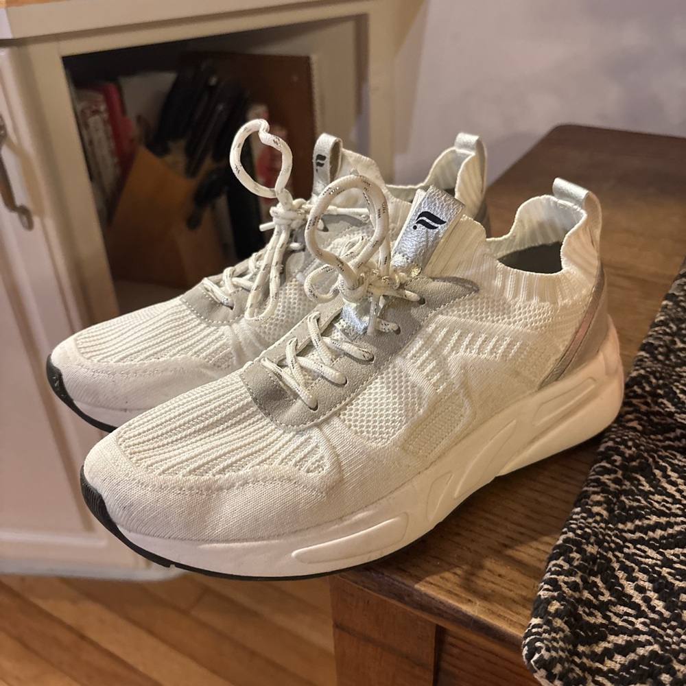 White Knit Sneakers